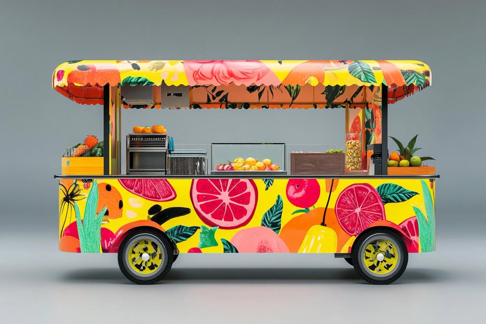 kofi juice hene juice truck business in Ghana mini van