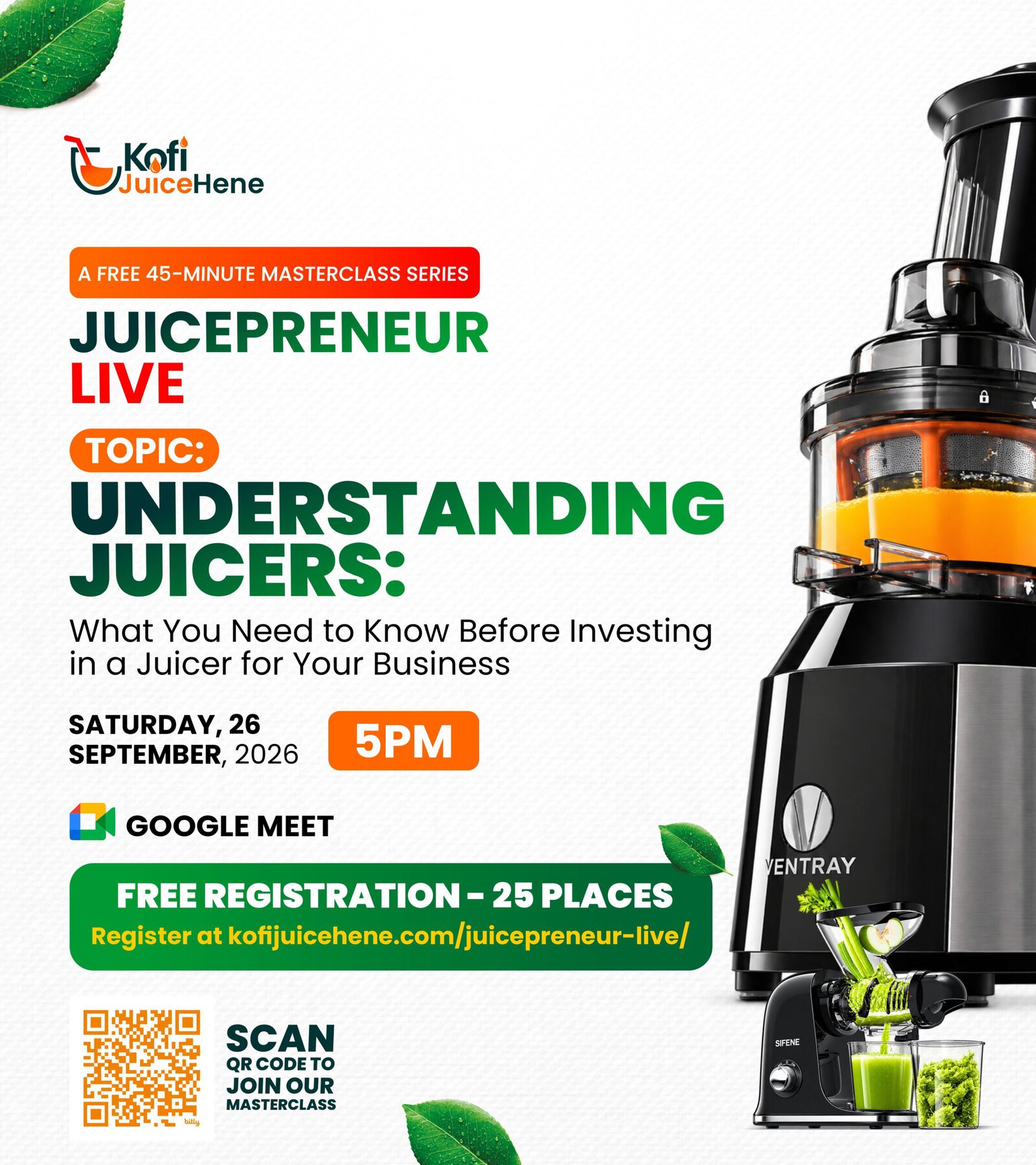 Juicepreneur Live Understanding Juicers masterclass